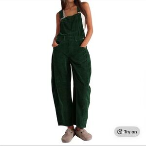 Green Corduroy Overalls